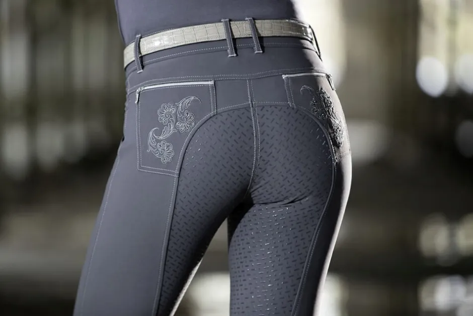 Cavallino Marino by HKM Reithose -Piemont EVA Floral- Silikon-Vollbesatz