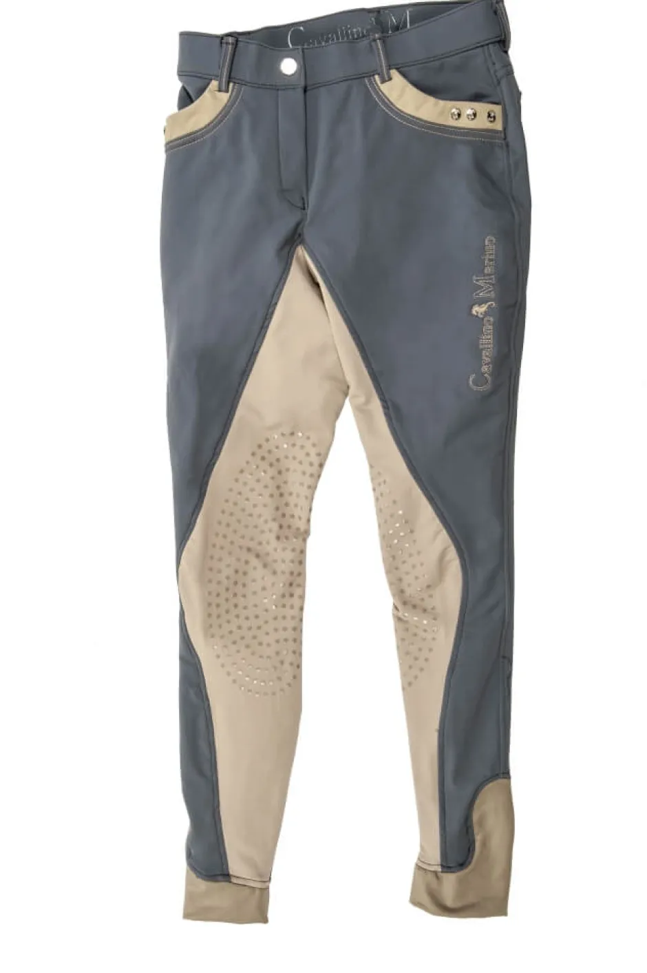 Cavallino Marino by HKM Reithose -Silver Stream- Silikon Vollbesatz, Damengrösse 34, pink