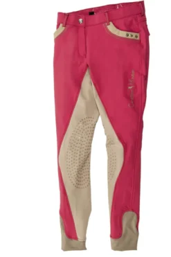 Cavallino Marino by HKM Reithose -Silver Stream- Silikon Vollbesatz, Damengrösse 34, pink