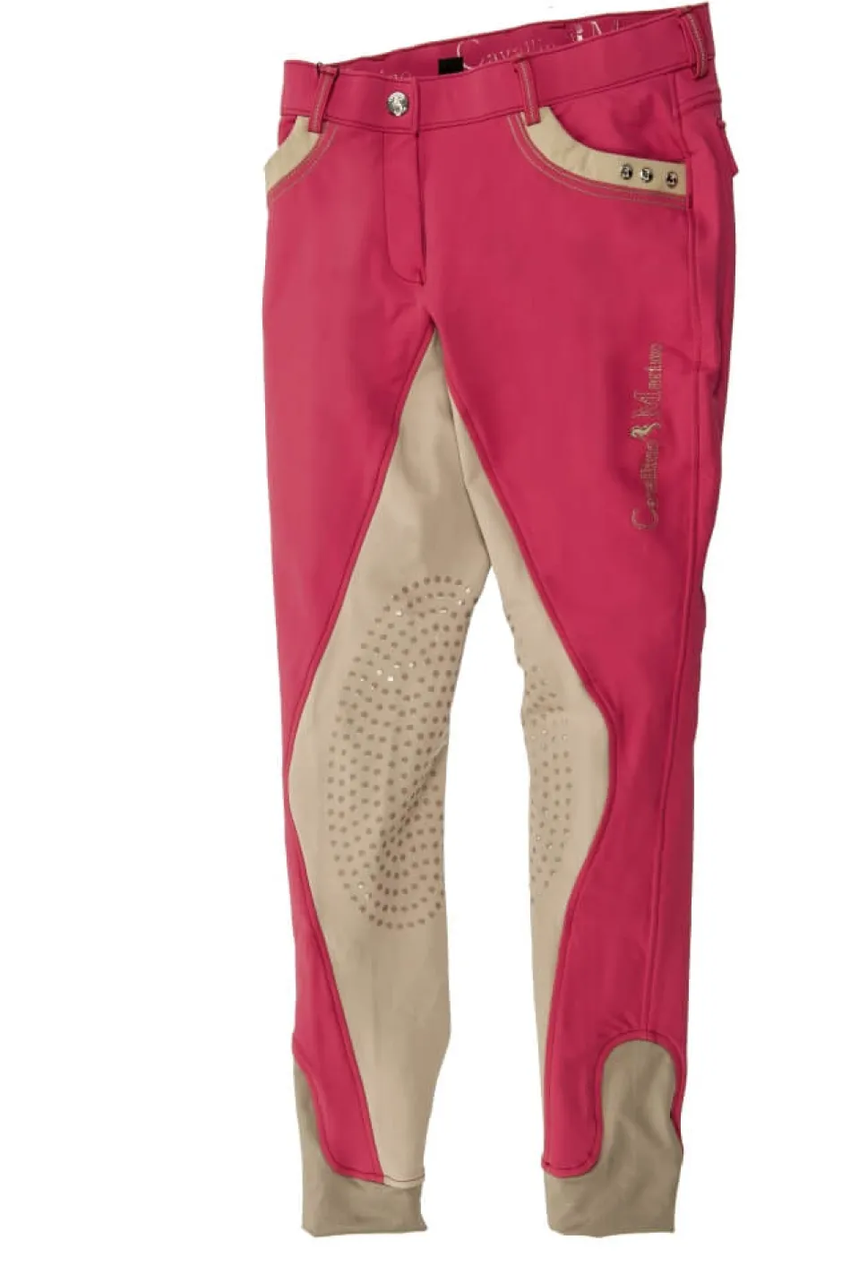 Cavallino Marino by HKM Reithose -Silver Stream- Silikon Vollbesatz, Damengrösse 34, pink
