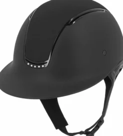 EQUITHÈME Helm - SOAZY - Einsatz glänzend schwarz, 5 Strasssteine