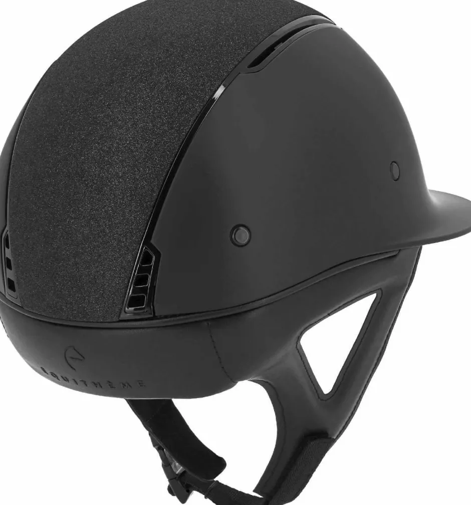 EQUITHÈME Helm - SOAZY - Einsatz glänzend schwarz, Obermaterial Crystal Fabric