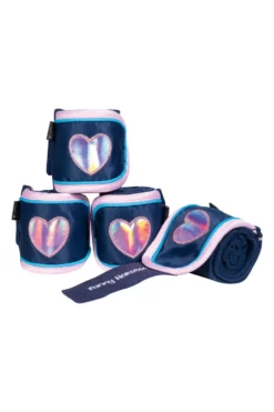 HKM Fleecebandagen -Funny Horses Hearts-