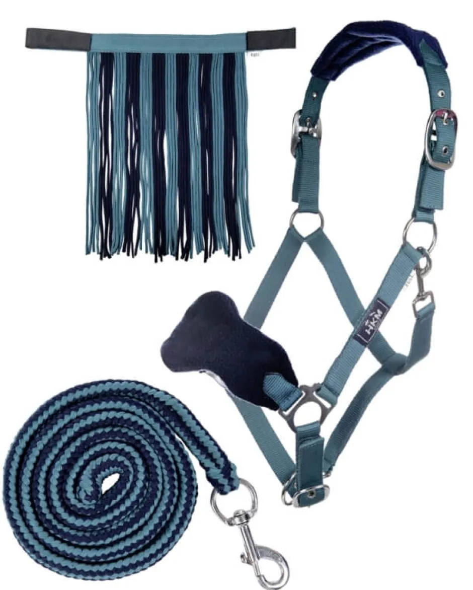 HKM Halfter mit Strick Karabiner & Fliegenfransen