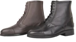 HKM Jodhpurstiefel mit Schnürsenkel und Reißverschluss, Schuhgrösse 36, schwarz