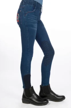 HKM KIDS Reithose -Aymee Denim- Silikon-Kniebesatz