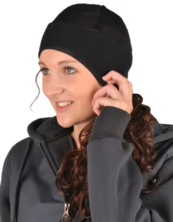 HKM Kopfwärmer aus Fleece und Netzgewirke, unisize, schwarz