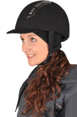 HKM Kopfwärmer aus Fleece und Netzgewirke, unisize, schwarz