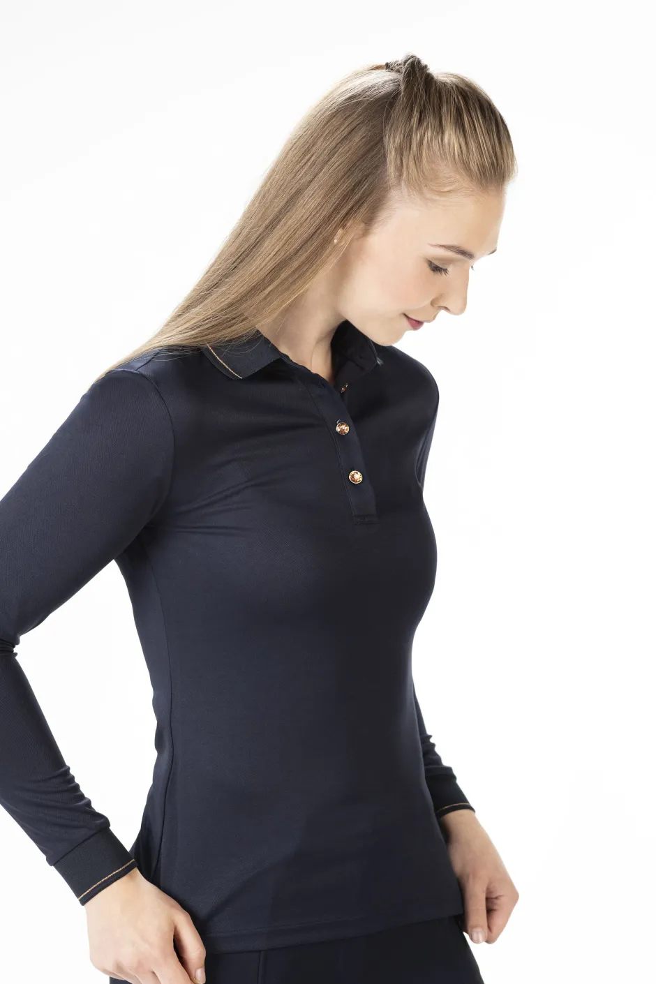HKM Poloshirt -Rosegold Glamour- Style, Langarm