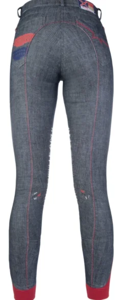 HKM PRO-TEAM Reithose -County- Denim Silikon-Kniebesatz