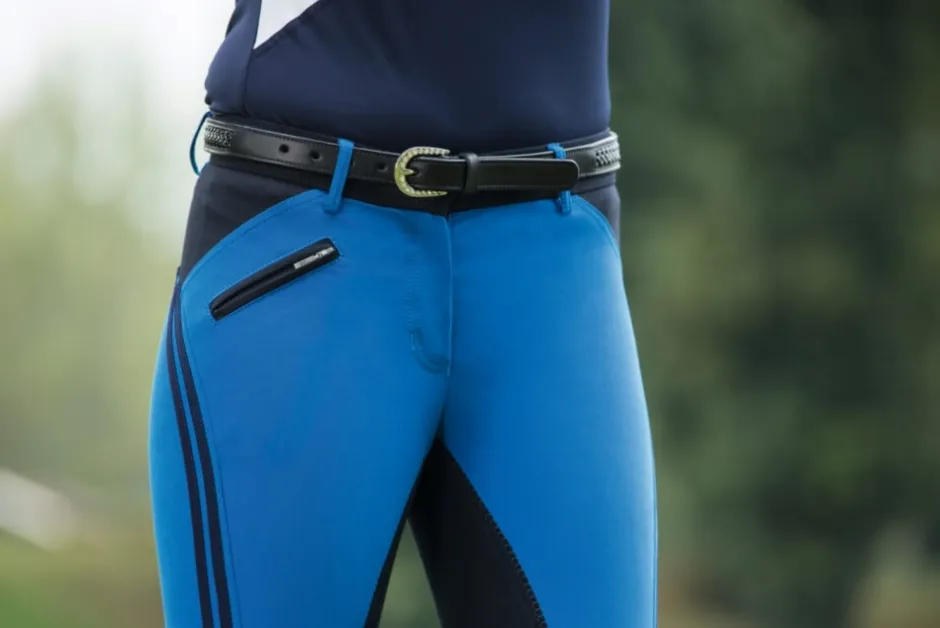HKM PRO-TEAM Reithose -Global Team- SPORTY Dreiviertel Alos Besatz