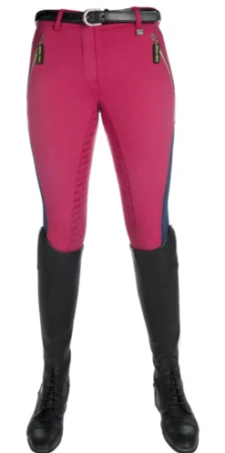 HKM PRO-TEAM Reithose -Neon Sports- Dreiviertel Silikon Besatz