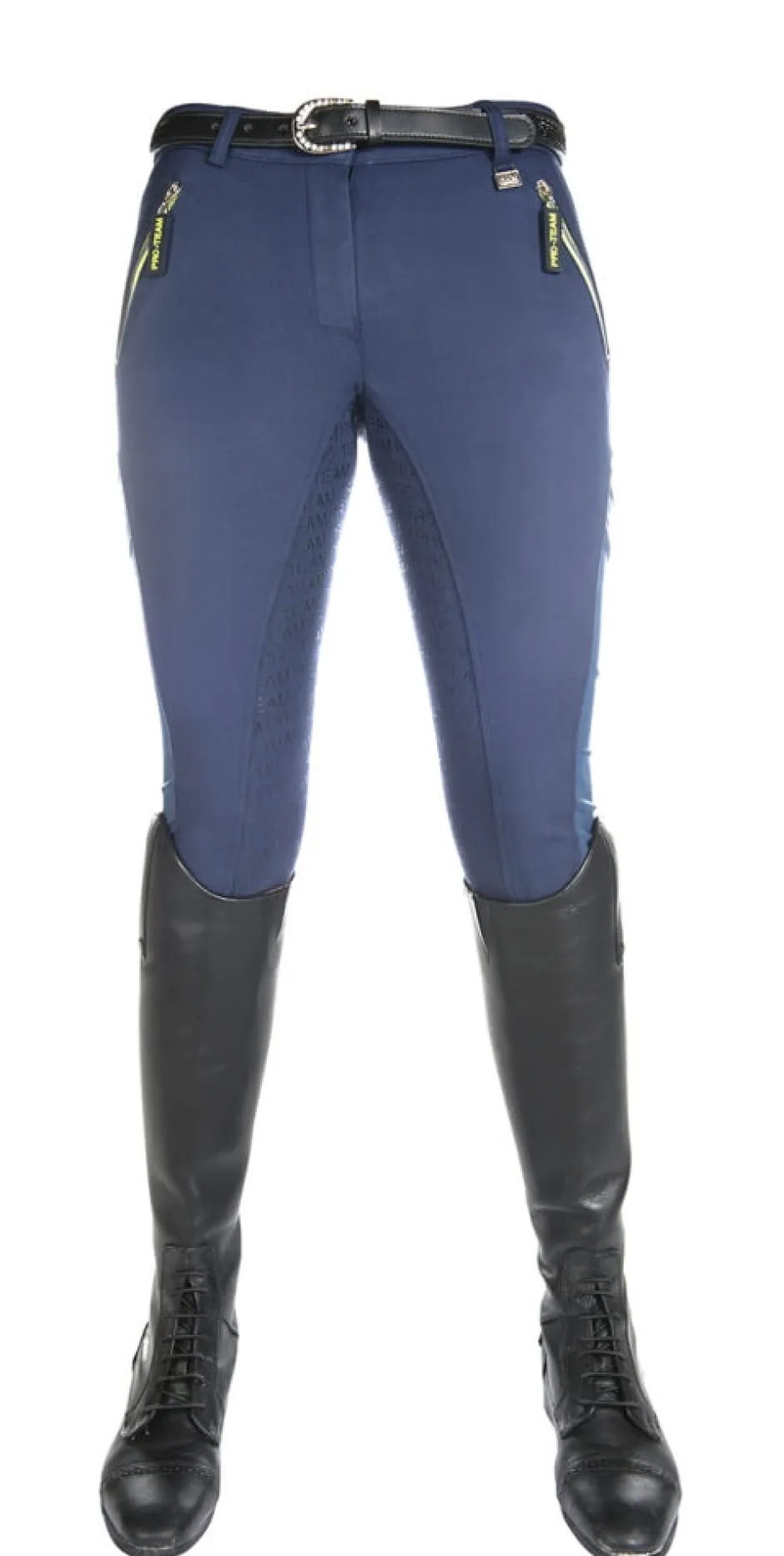 HKM PRO-TEAM Reithose -Neon Sports- Dreiviertel Silikon Besatz