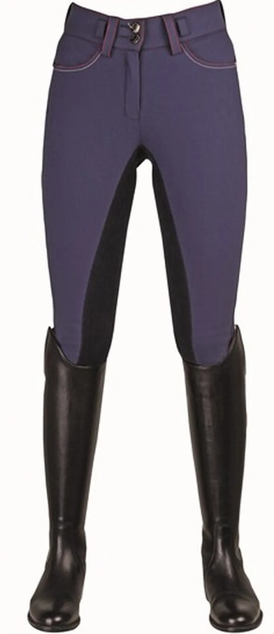 HKM PRO-TEAM Reithose -Pocket- Athletic Sports Dreiviertel Alos Besatz, Kindergrösse 170, rot/rot