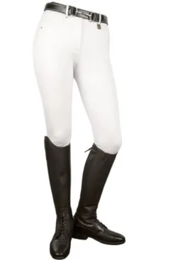HKM Reithose -Comfort fit- Silikondruck Kniebesatz, Kindergrösse 176, weiß/hellgrau