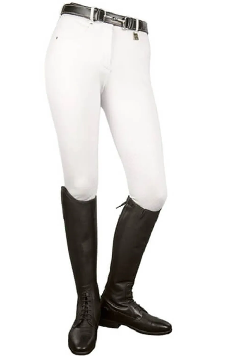HKM Reithose -Comfort fit- Silikondruck Kniebesatz, Kindergrösse 176, weiß/hellgrau