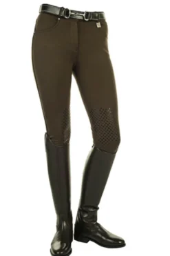 HKM Reithose -Comfort fit- Silikondruck Kniebesatz, Kindergrösse 176, weiß/hellgrau