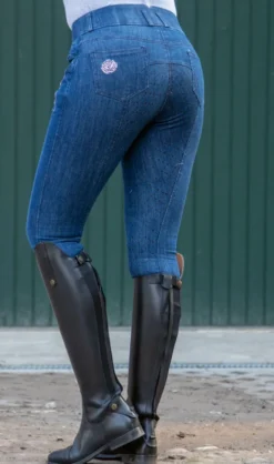 HKM Reithose -Flower Denim- Silikon-Vollbesatz