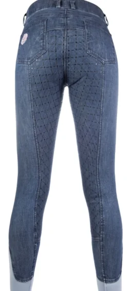 HKM Reithose -Flower Denim- Silikon-Vollbesatz