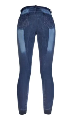 HKM Reithose-Jeggings-Flower Crystal- Dreiviertel Alos Besatz