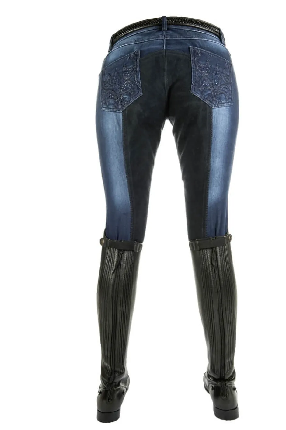 HKM Reithose-Jeggings-Flower Crystal- Dreiviertel Alos Besatz