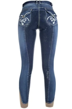 HKM Reithose -Pasadena- Summer Denim Silikon-Vollbesatz