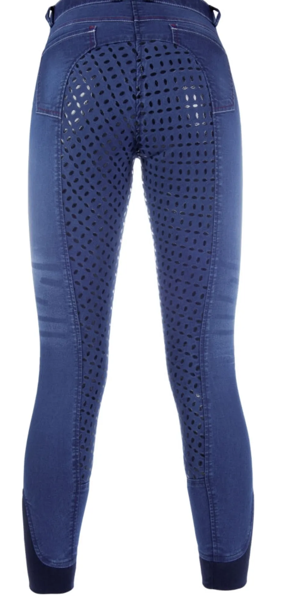 HKM Reithose -Summer Denim Easy- Dreiviertel Silkonbesatz
