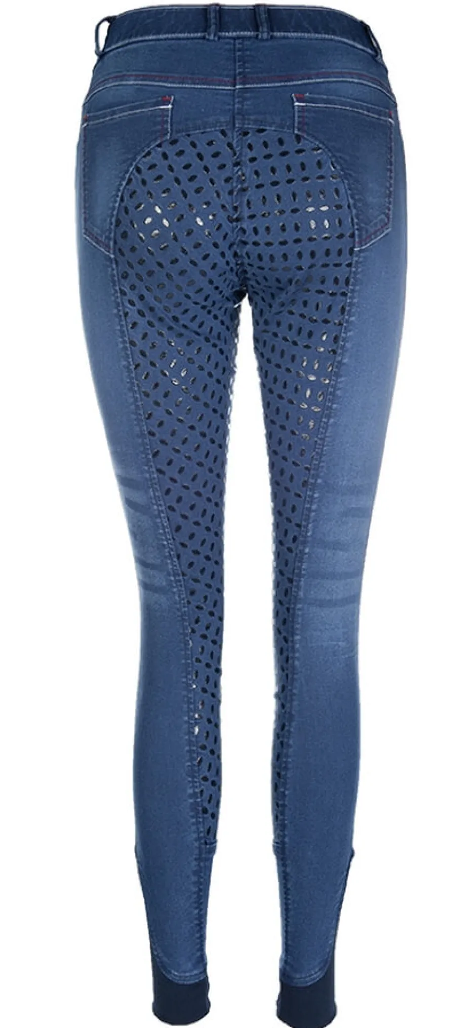 HKM Reithose -Summer Denim Easy- Dreiviertel Silkonbesatz