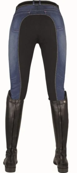 HKM Reithose -Summer Denim- mit Dreiviertel Alos Besatz