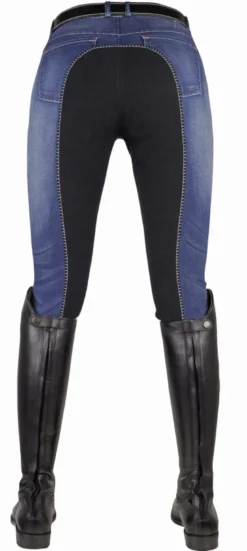 HKM Reithose -Summer Denim- mit Dreiviertel Alos Besatz