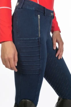 HKM SELECTION Reithose -Aruba Denim- Silikon-Vollbesatz