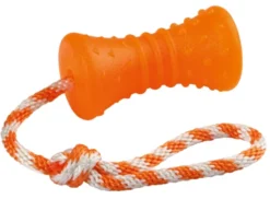 KERBL Knochen am Seil ToyFastic, Ø 7 cm, Länge 12,5 cm