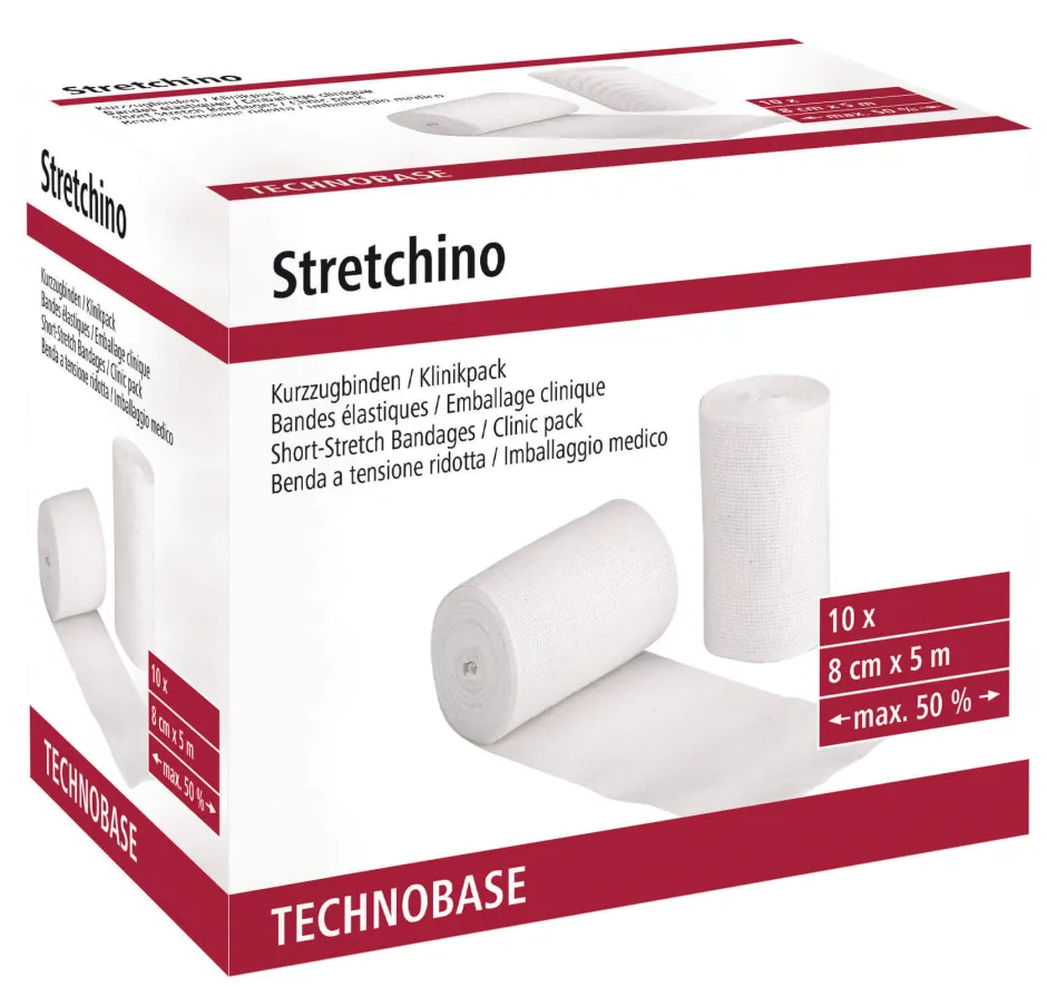 KERBL Kurzzugbinden Stretchino, 5 m x 8 cm