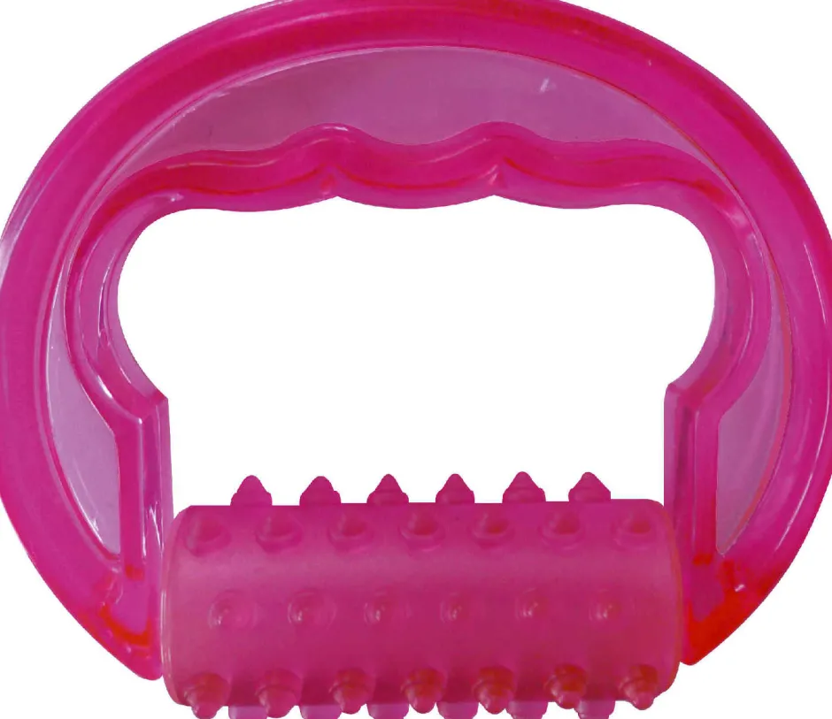 Massagestriegel mit PVC Griff, rosa