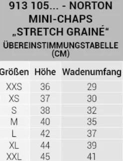 NORTON Mini-Chaps Stretch grainé