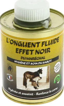 „Onguent Fluide“ von Maréchal (Huföl), schwarz färbend, 500 ml Topf (Pinsel integriert)