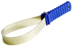 Schweißmesser, gerades, glattes Blatt, blaue Griffe