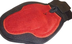 Striegel-und Putzhandschuh, rot