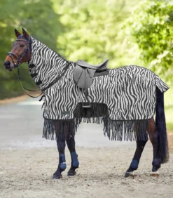 WALDHAUSEN Fliegenausreitdecke Zebra mit Fransen