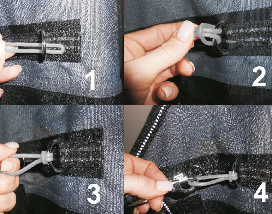 WALDHAUSEN Safe-Gum, 6er Set für Karabiner, silbergrau