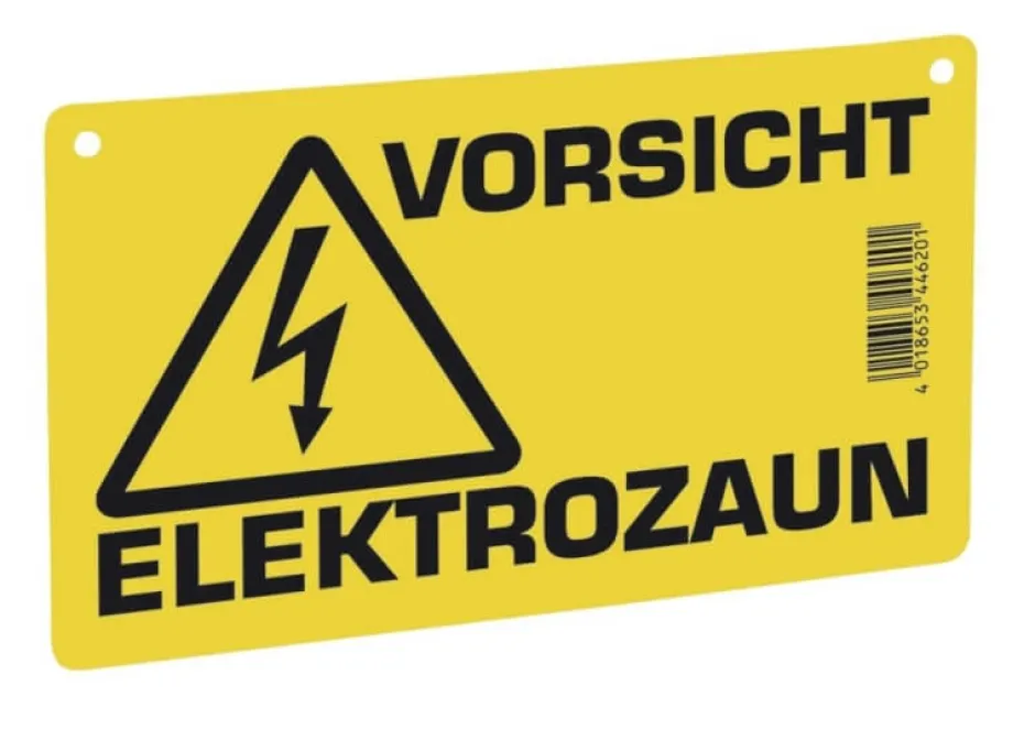 Warnschild - Vorsicht Elektrozaun!